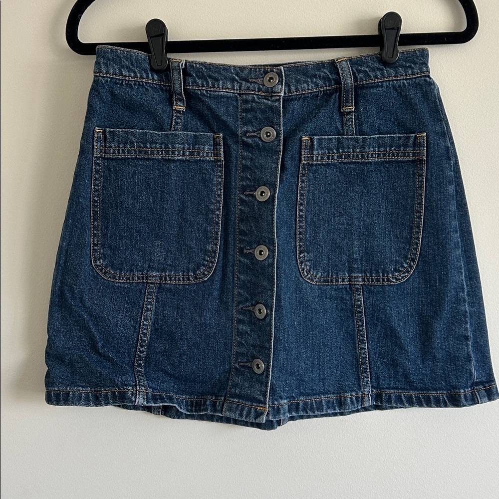 Melrose & Market Y2K Academia Denim Button Mini Skirt with pockets - Picture 6 of 6